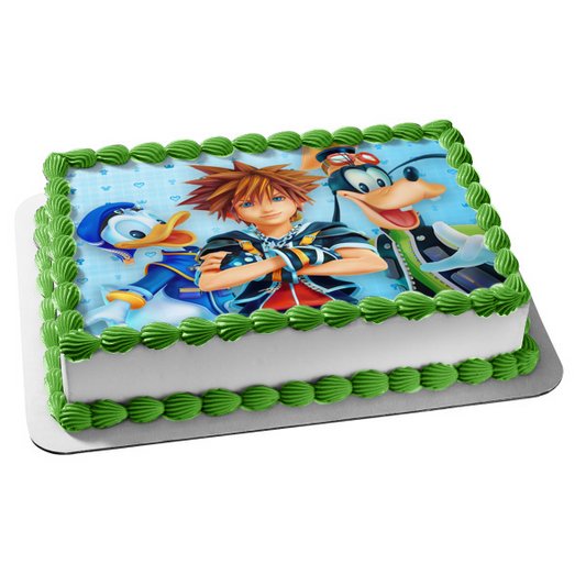Kingdom Hearts 3 Pato Donald Sora Goofy Adorno comestible para tarta Imagen ABPID53415 