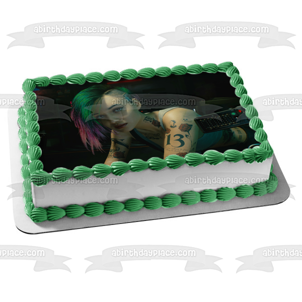 Cyberpunk 2077 V Edible Cake Topper Image ABPID53418