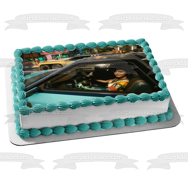 Cyberpunk 2077 Cars Edible Cake Topper Image ABPID53419