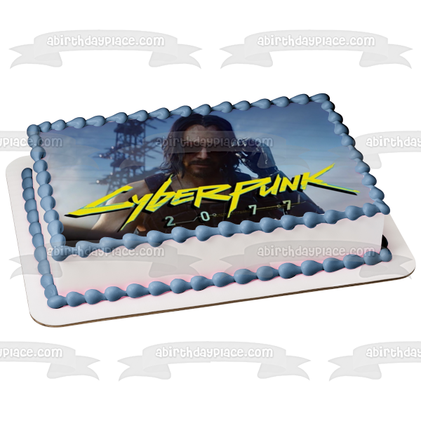 Cyberpunk 2077 Keanu Reeves Imagen comestible para decoración de tarta ABPID53420 