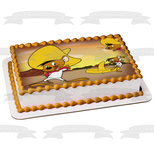 Speedy Gonzales Cartoon Character Animated TV Show Warner Brothers Looney Tunes Edible Cake Topper Image ABPID53451