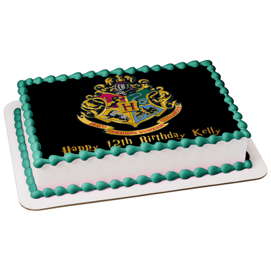 Harry Potter Hogwarts Crest Lion Snake Eagle Wolf Edible Cake Topper Image ABPID03283