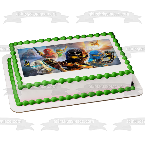 LEGO Ninjago Kai Zane Cole and Jay Edible Cake Topper Image ABPID04020