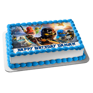 LEGO Ninjago Kai Zane Cole and Jay Edible Cake Topper Image ABPID04020