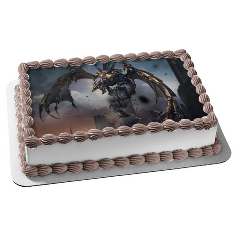 The Elder Scrolls Legends Clockwork Dragon Steampunk Fantasy Gaming Video Game Edible Cake Topper Image ABPID53522