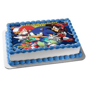 Sega Sonic X Sonic the Hedgehog Knuckles Edible Cake Topper Image ABPID04112