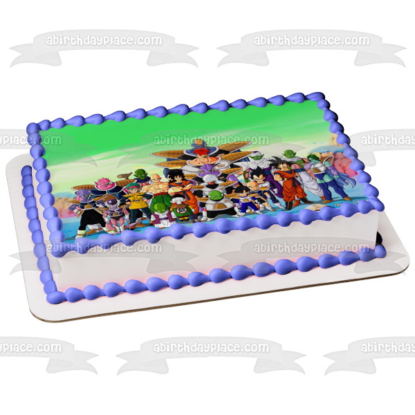 Dragon Ball Z Goku and Piccolo Edible Cake Topper Image ABPID04576