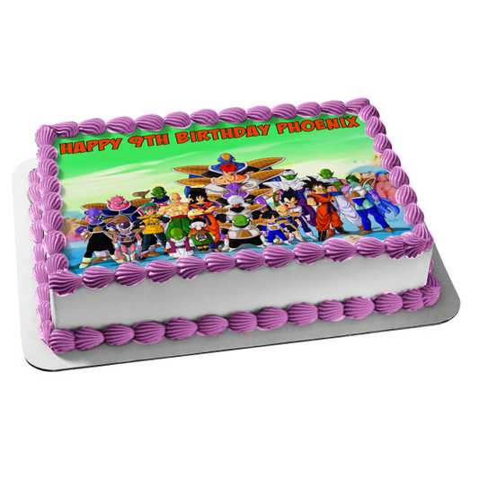 Dragon Ball Z Goku and Piccolo Edible Cake Topper Image ABPID04576