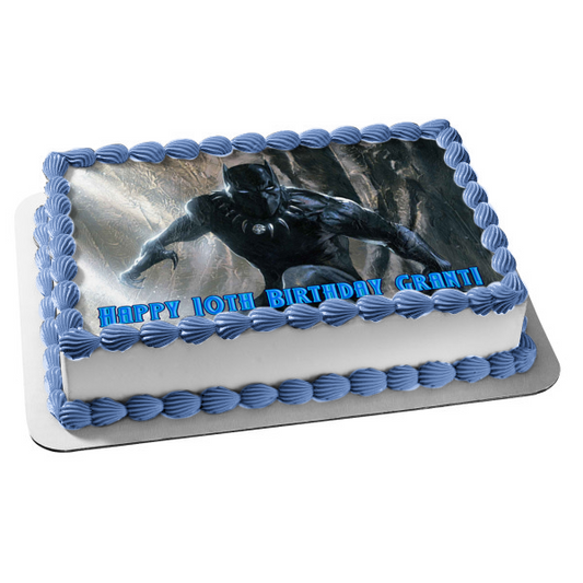Black Panther Edible Cake Topper Image ABPID04594