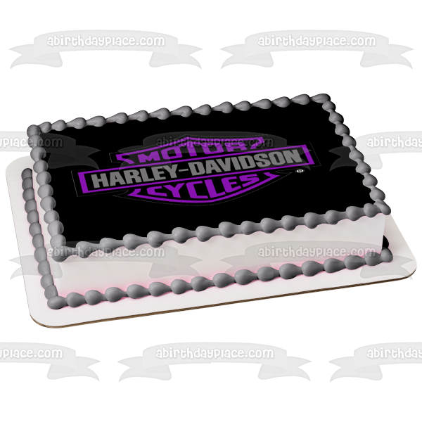 Harley-Davidson Motor Cycles Logo Edible Cake Topper Image ABPID03928