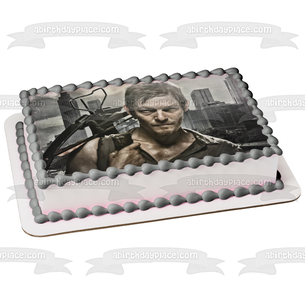 The Walking Dead Darryl with His X-Bow Edible Cake Topper Image ABPID05705