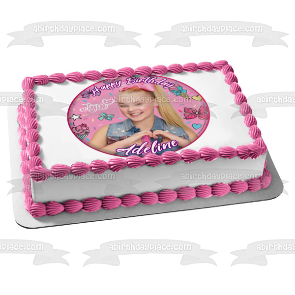 Jojo Siwa Ice Cream Hairbows and Cupcakes Edible Cake Topper Image ABPID05820
