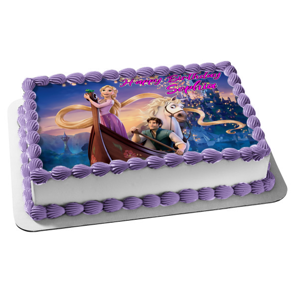 Disney Tangled Rapunzel Flynn Rider Maximus Edible Cake Topper Image ABPID05871