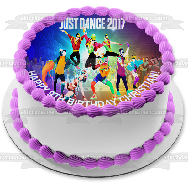Just Dance 2017 Game Cover Edible Cake Topper Image ABPID07578