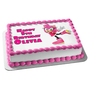 Sonic the Hedgehog Amy Rose Edible Cake Topper Image ABPID12421