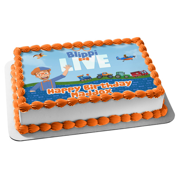 Blippi Live Transportation Youtube Youtuber Bowtie Edible Cake Topper Image ABPID50829