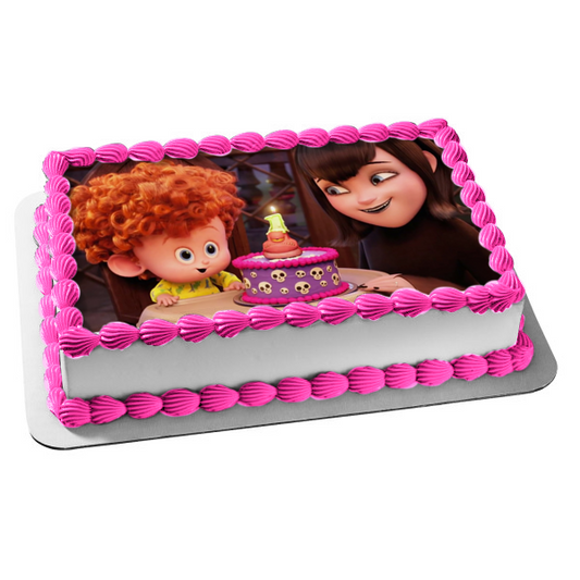 Hotel Transylvania Mavis Dennis Dracula Birthday Cake Edible Cake Topper Image ABPID04031