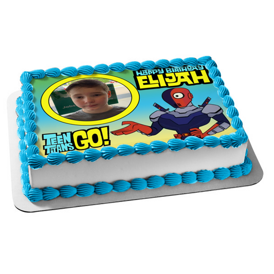 Teen Titans Go! Sladeadd Your Own Photo Frame Personalizable Deathstroke Slade Joseph Wilson DC Comic Books Cartoon Edible Cake Topper Image Frame ABPID52239