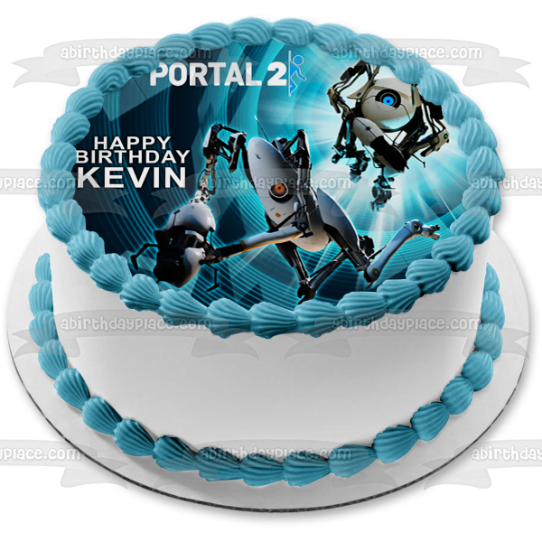 Half-Life Portal 2 Atlasand  P-Body Edible Cake Topper Image ABPID03615