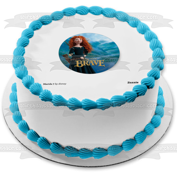 Brave Merida In the Mountains  with Her Bow and Arrow Edible Cake Topper Image ABPID07953