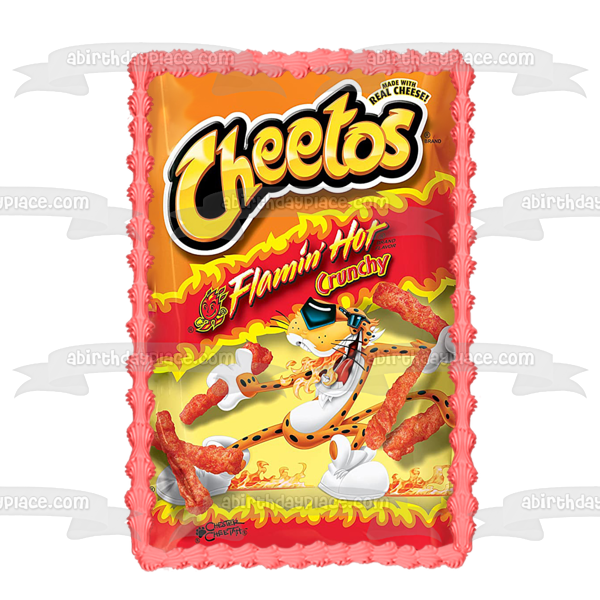 Cheetos Puffs Cheese Snacks Bag Edible Cake Topper Image