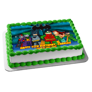 LEGO Batman Logo the Joker Robin Harley Quinn Poison Ivy Edible Cake Topper Image ABPID07500