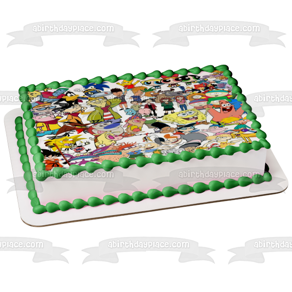 Cartoons of the 90's Assorted Characters Edible Cake Topper Image ABPID10698