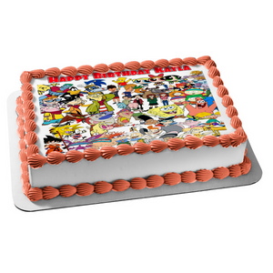 Cartoons of the 90's Assorted Characters Edible Cake Topper Image ABPID10698