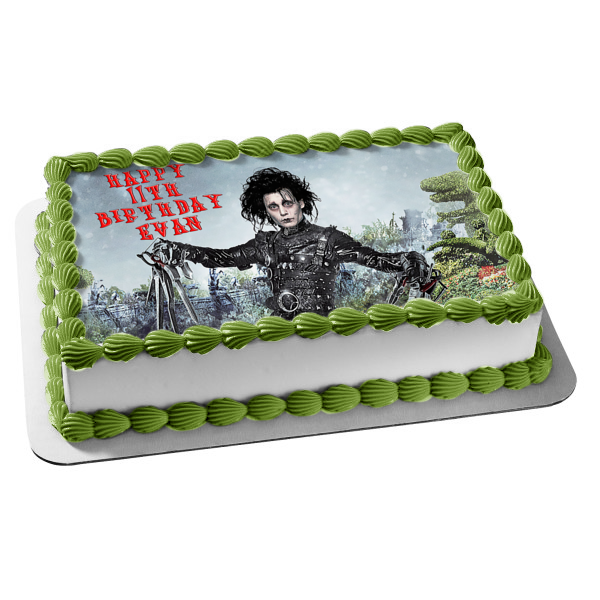 Edward Scissorhands Tim Burton Movie Johnny Depp Edible Cake Topper Image ABPID52967