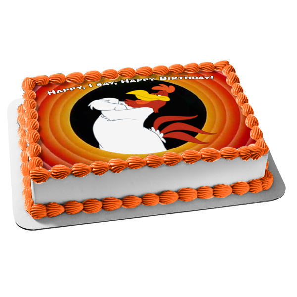 Customizable Foghorn Leghorn Looney Tunes Merrie Melodies Cartoon Animation Happy Birthday Edible Cake Topper Image ABPID53194