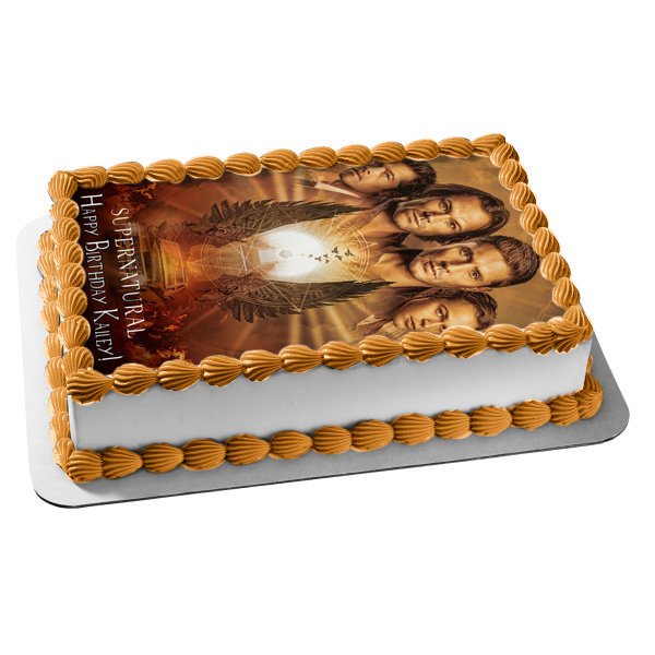 Supernatural Sam Dean Castiel Jack TV Show Poster Edible Cake Topper Image ABPID53271