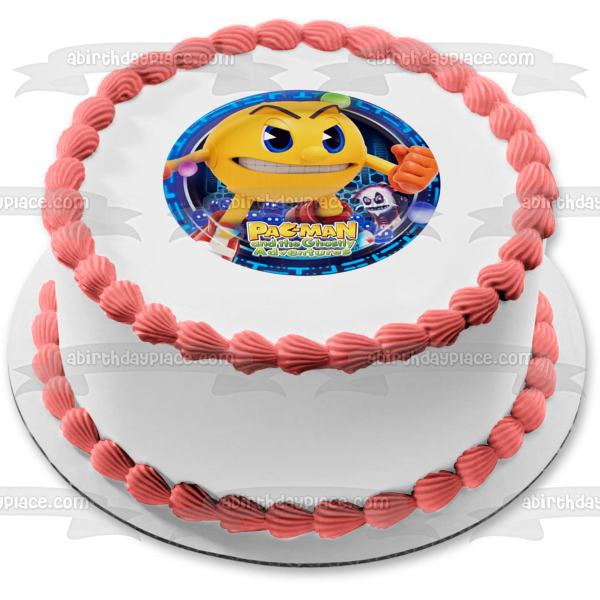 Pac-Man and the Ghostly Adventures Pac-World Nether-World Edible Cake Topper Image ABPID03678