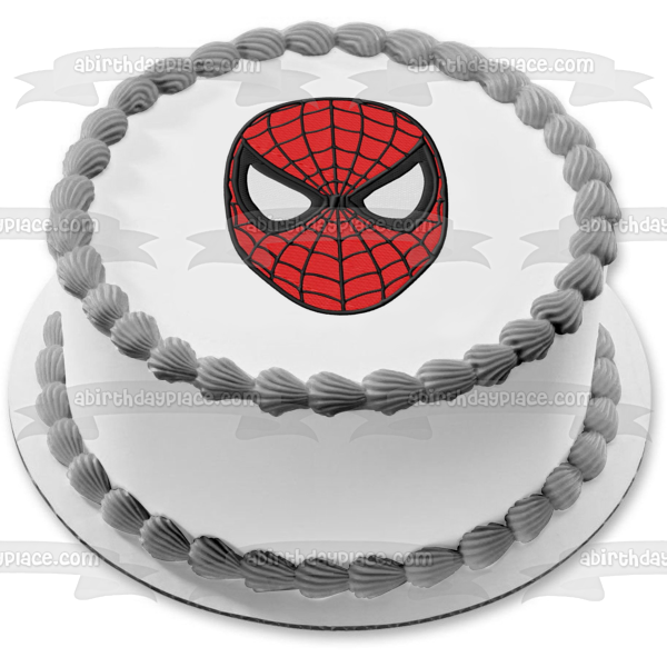 Spider-Man Face Mask Edible Cake Topper Image ABPID04152