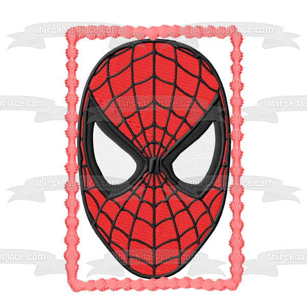 Spider-Man Face Mask Edible Cake Topper Image ABPID04152