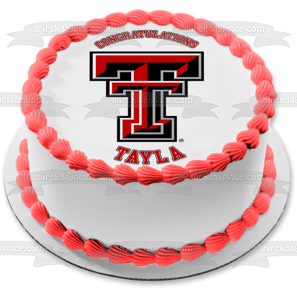 Texas Tech University Logo NCAA Edible Cake Topper Image ABPID07607