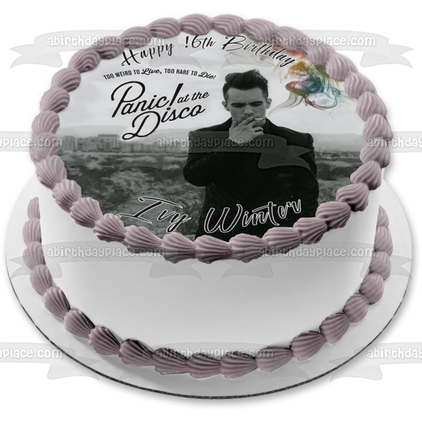 Panic! At the Disco "Too Weird to Live, Too Rare to Die!" Album Cover Brendon Urie Edible Cake Topper Image ABPID51403
