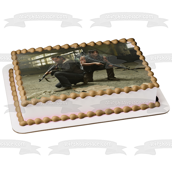 The Walking Dead Rick Grimes and Daryl Dixon Edible Cake Topper Image ABPID04038