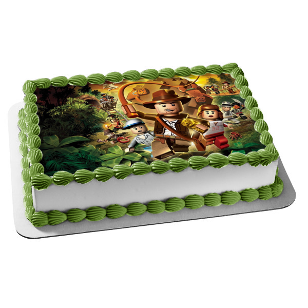 LEGO Indiana Jones Raiders of the Lost Ark Running from a Boulder Edible Cake Topper Image ABPID04045