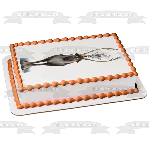 Frozen Olaf Riding Sven Edible Cake Topper Image ABPID04048