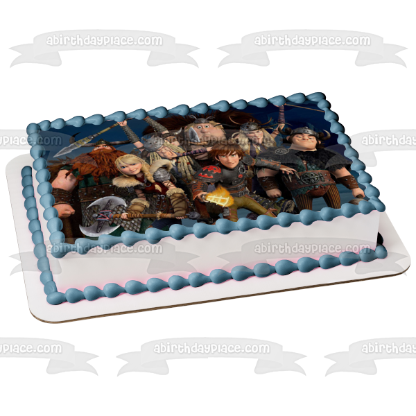 How to Train Your Dragon 3 Astrid and Hiccup Edible Cake Topper Image ABPID04072