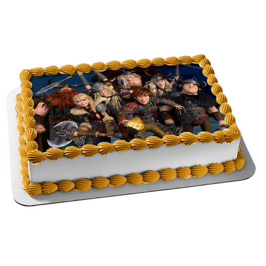 How to Train Your Dragon 3 Astrid Hiccup Edible Cake Topper Image ABPID04072