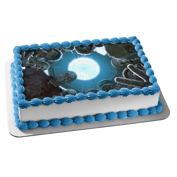 Dead Rising Circle of Zombies Attacking Edible Cake Topper Image ABPID04095
