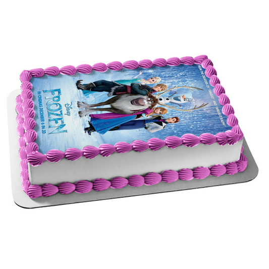 Frozen Anna Elsa and Olaf Edible Cake Topper Image ABPID04126