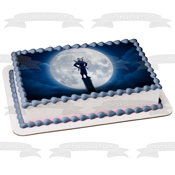 Fondo de luna ninja guerrero japonés imagen comestible para decoración de tarta ABPID53544 