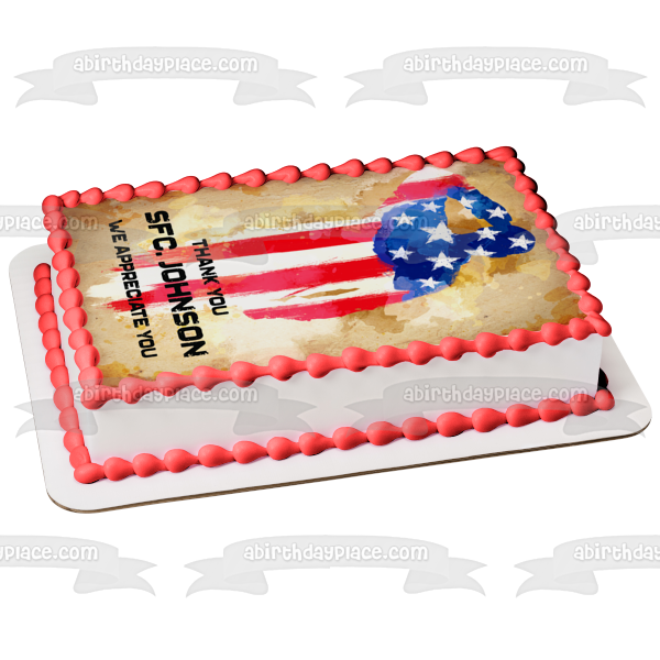 Minimalistic Independence & Memorial Day Appreciation Customizable Holiday Veteran Military Edible Cake Topper Image ABPID53548