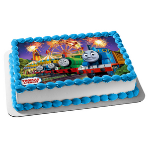 Thomas & Friends Thomas the Tank Engine James Percy Fireworks Carnival Edible Cake Topper Image ABPID04238