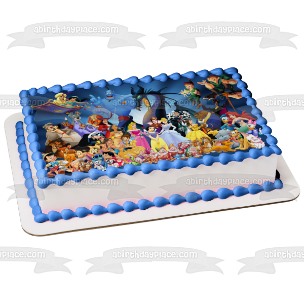 Snow White Aladdin the Little Mermaid and 101  Dalmatians Edible Cake Topper Image ABPID04245
