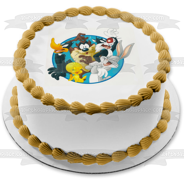 Loony Tunes  Bugs Bunny Daffy Duck Tasmanian Devil Tweetyand Sylvester Edible Cake Topper Image ABPID04264