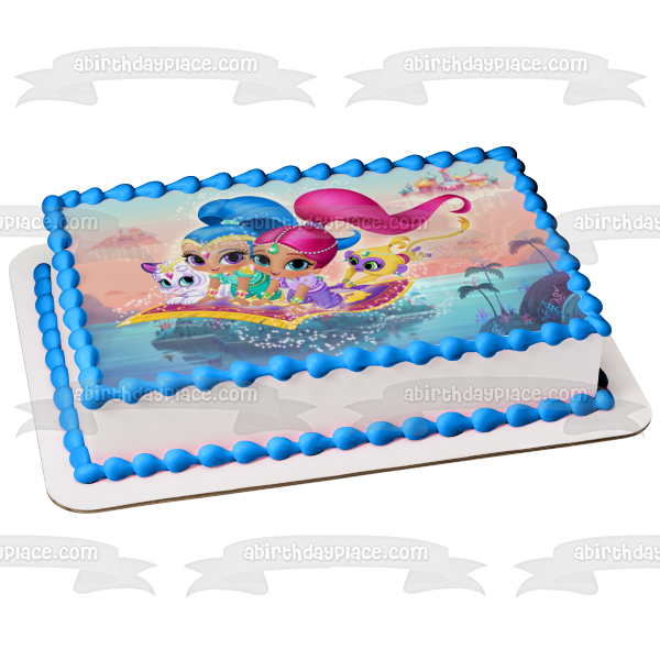 Shimmer and Shine Tala Nahal and a Magic Carpet Edible Cake Topper Image ABPID04265
