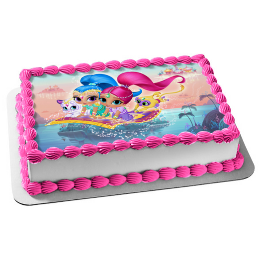 Shimmer and Shine Tala Nahal Magic Carpet Edible Cake Topper Image ABPID04265
